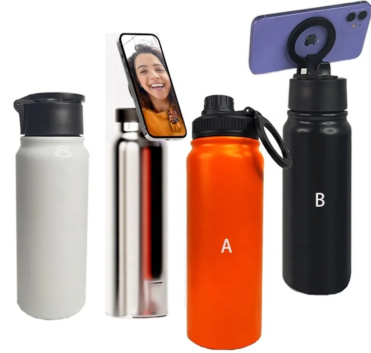 

water bottle with magsafe stainless steel insulated magnetic bottle holder gym water bottle with magnetic ring phone holder