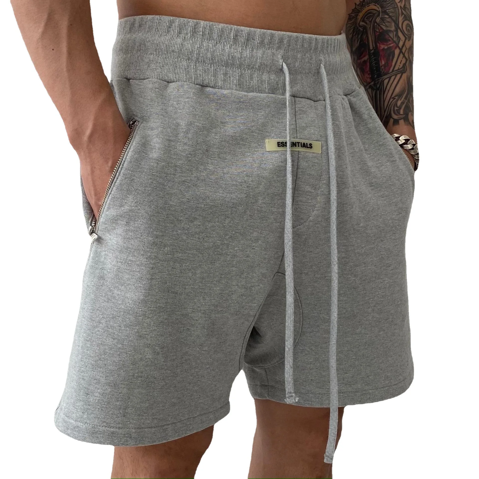 

Custom Logo Blank Drawstring Mens Fitness Gym Cotton Running Shorts Brand Jogger Workout Slim Unisex Sweat Shorts