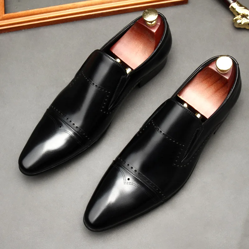 

2021 autumn new British pointed formal leather shoes men's foot casual business shoes