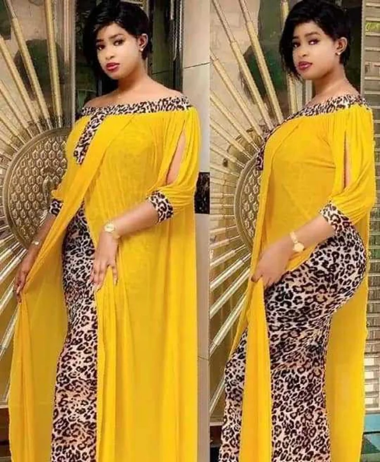 

Women African Loose Stitching Chiffon Leopard Print Dress Plus Size, Picture color