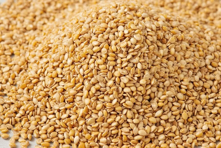 Close-up comparison of fresh versus stale fenugreek seeds showing color and texture differences