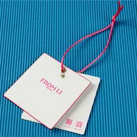 

Cheap Custom Design Printing Name Logo Paper Clothing Garment Hanging String Paper Hang Tag