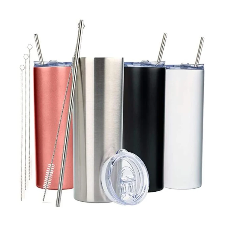 

Wholesal Stainless Steel 20Oz Tumblers Double Wall Insulated Straight Water Cup Wine Sublimation Tumbler With Lids And Straws