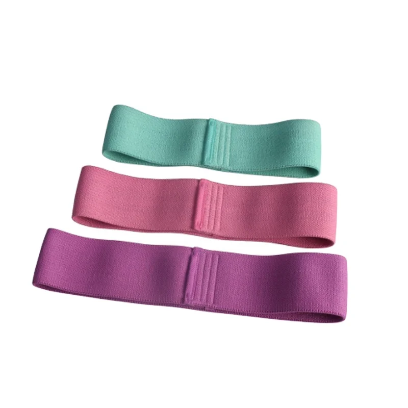 

hot sale 3PC Promising custom logo pink yoga elastic resistance band workout gym exercise Booty fabric resistance bands set