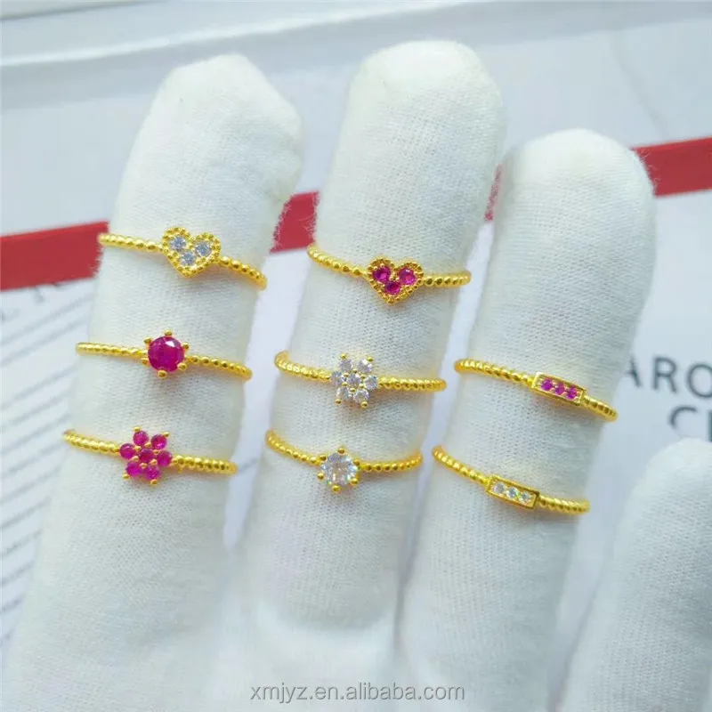 

Vietnam Placer Gold Jewelry Brass Gold-Plated Accessories Diamond Gem Men's Ring Jewelry Accessories Factory Wholesale