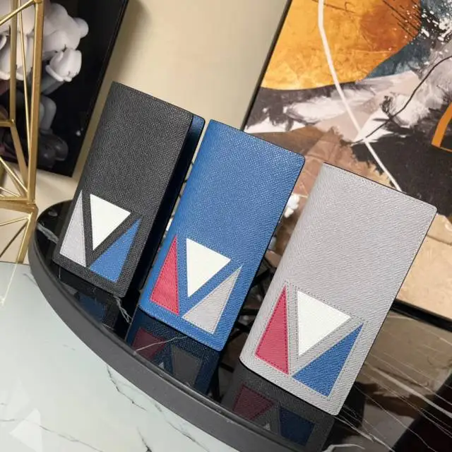 

High Quality Wallet Men Taiga Cowhide Luxury Leather Wallet Zipper Card Holder Wallet