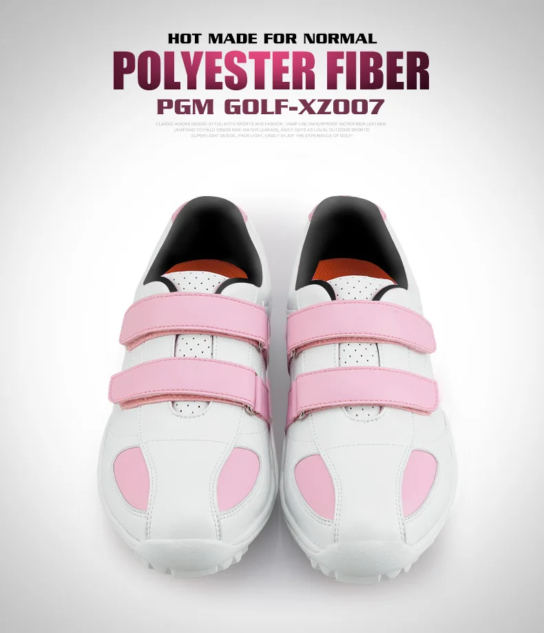 
China factory OEM quality warranty hook hoop white fit kids outdoor golf shoes 