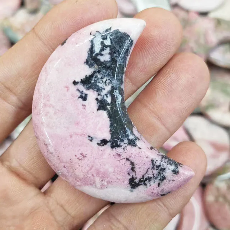 
Wholesale High Quality Natural Crystal Rhodonite Moon For Home Decoration 