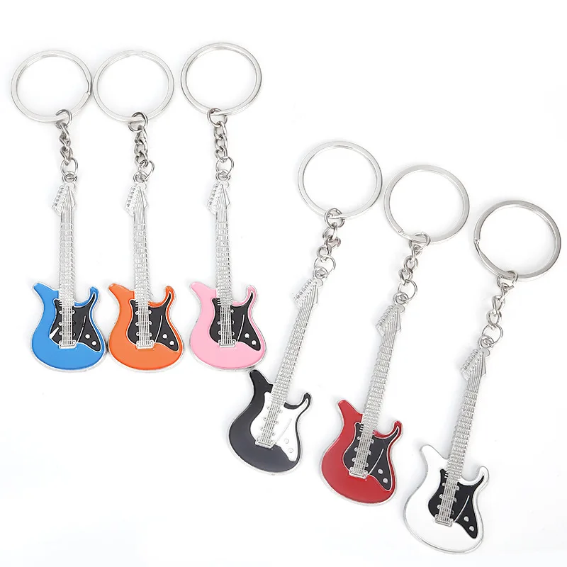 

guitar shapes Gift key chain support OEM multi colors for choose metal material key chain