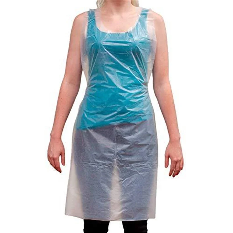 

TRANSPARENT, WHITE, BLUE OR ANY COLOR and PE Material disposable plastic aprons