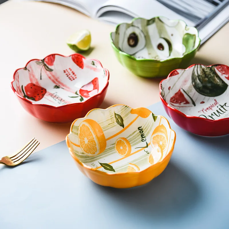 

Manufacturers provide ins creative japanese hand-painted irregular shape fruit bowl