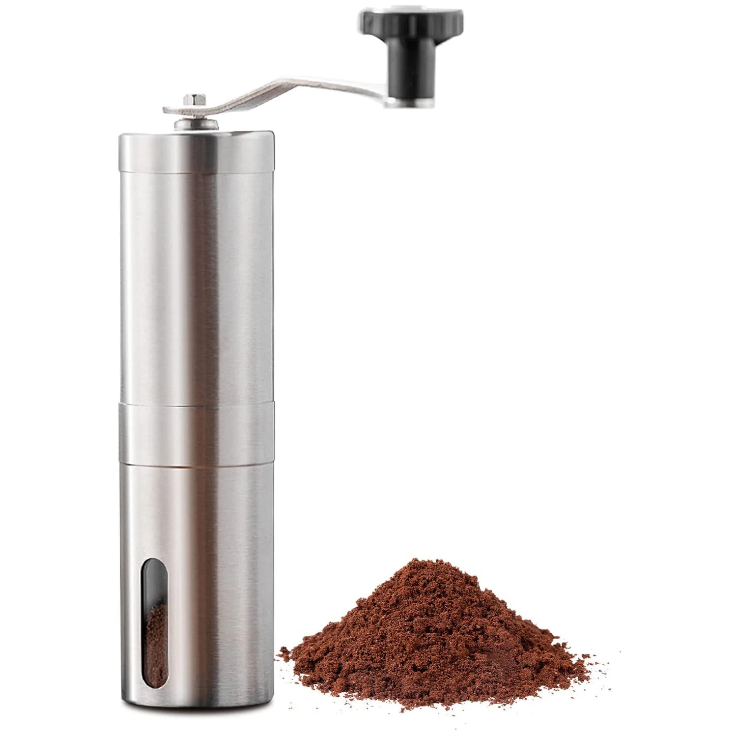 

Stainless Steel Commercial Espresso Coffee Maker Burr Hand Portable Manual Coffee Bean Grinder