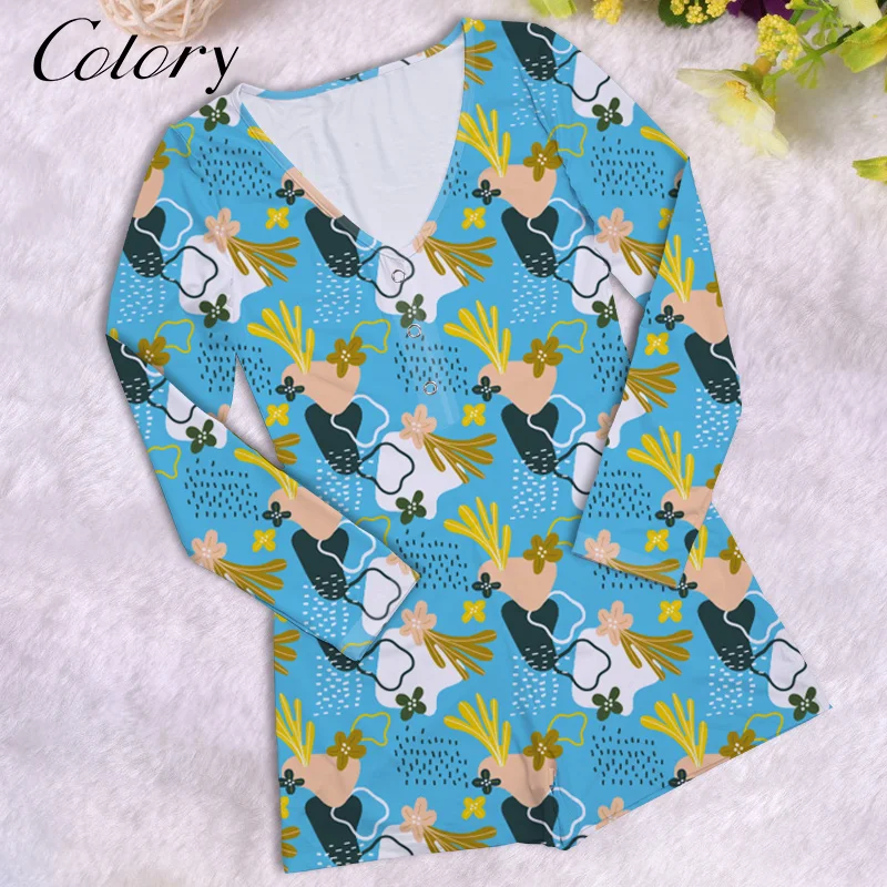 

Colory Guangzhou PajamaSleepwear Wholesale India Flowers Printed Pajamas Set, Picture shows