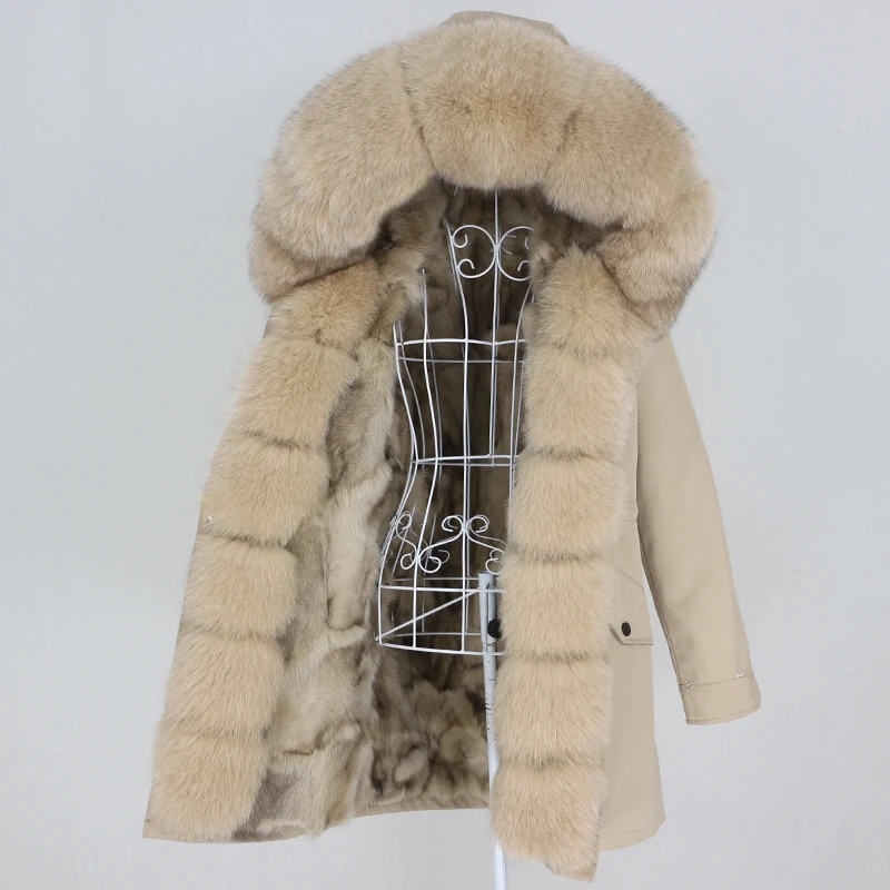 

OFTBUY 2021 Real Fur Coat Hood Long Waterproof Parka Winter Jacket Women Natural Raccoon Fox Fur Outerwear Streetwear Detachable