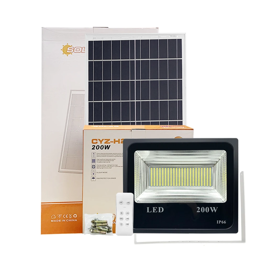 

150W 200W Outdoor Solar LED flood Light Waterproof With Remote control Ready To Ship