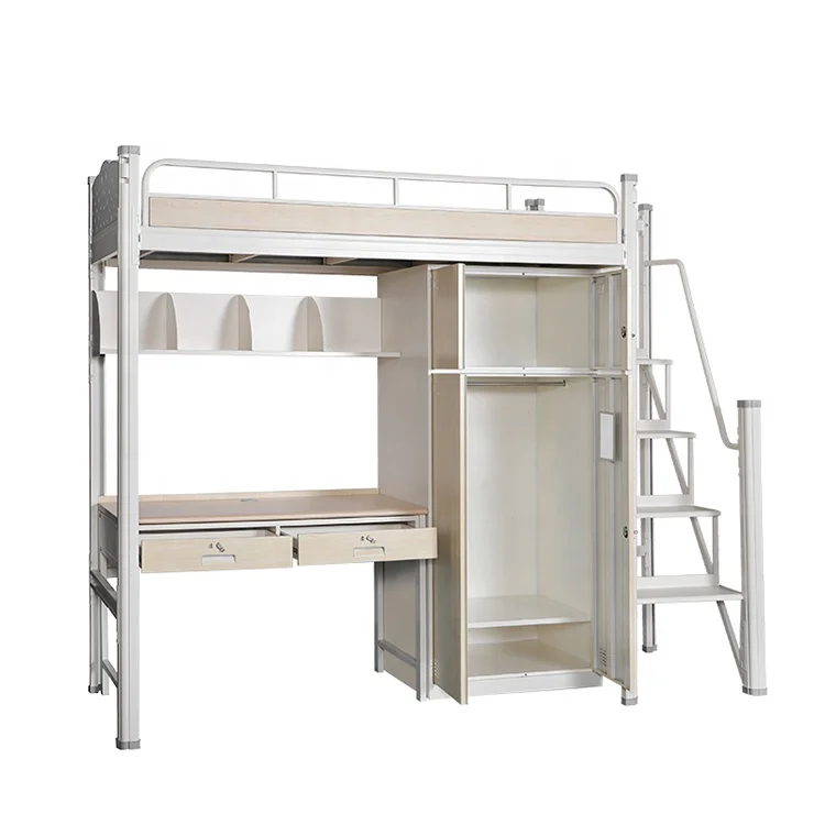 Modern Twin Bunk Bed Children Loft Bunk Bed With Wardrobe And Desk For