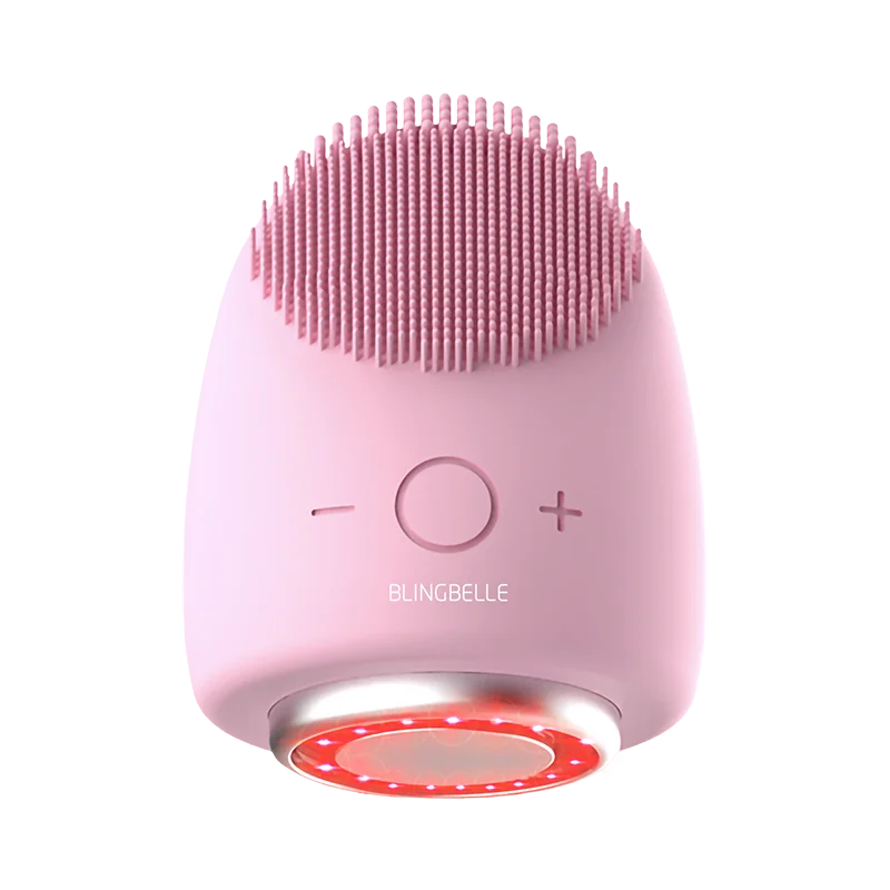

2021 New Product Multifunctional Electric USB Rechargeable Facial LED Light Therapy Silicone Facial Cleansing Brush