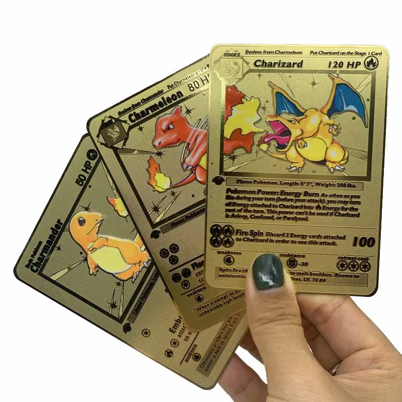 

Charizard Gold Metal Pokemon Cards 1st First edition New Trading Cards Game English Japanese