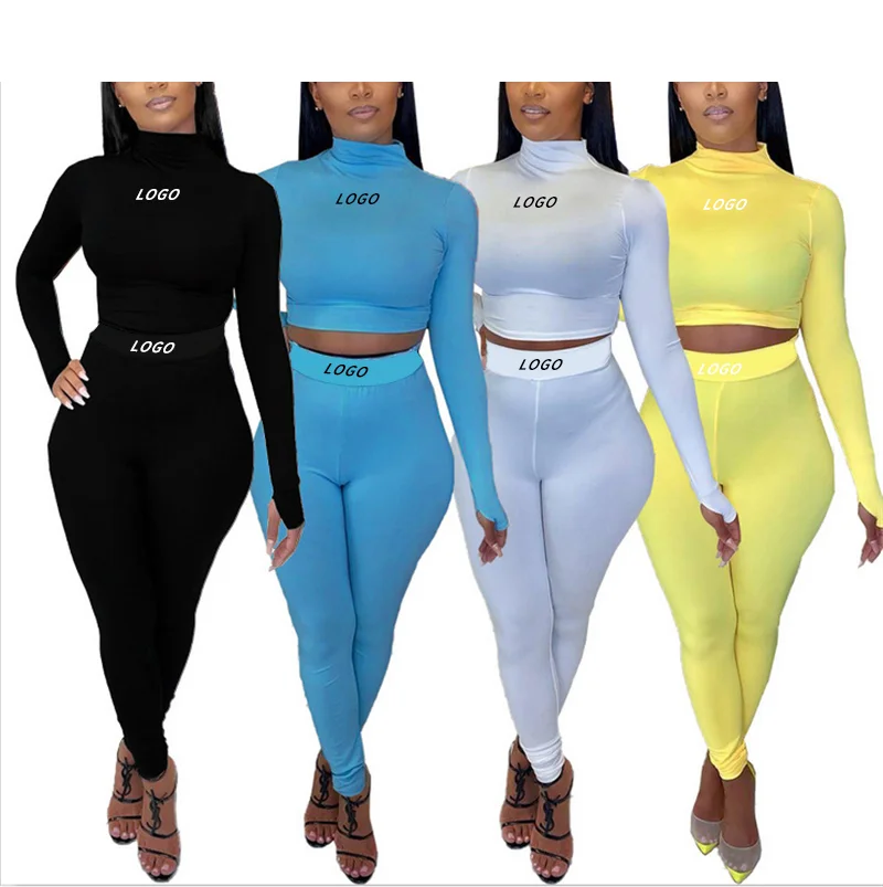 

2021 New Design Hot Sale Fashion Print Yoga Set Long Sleeve Crop Top High Waist Leggings Two Piece Set Women For Sports