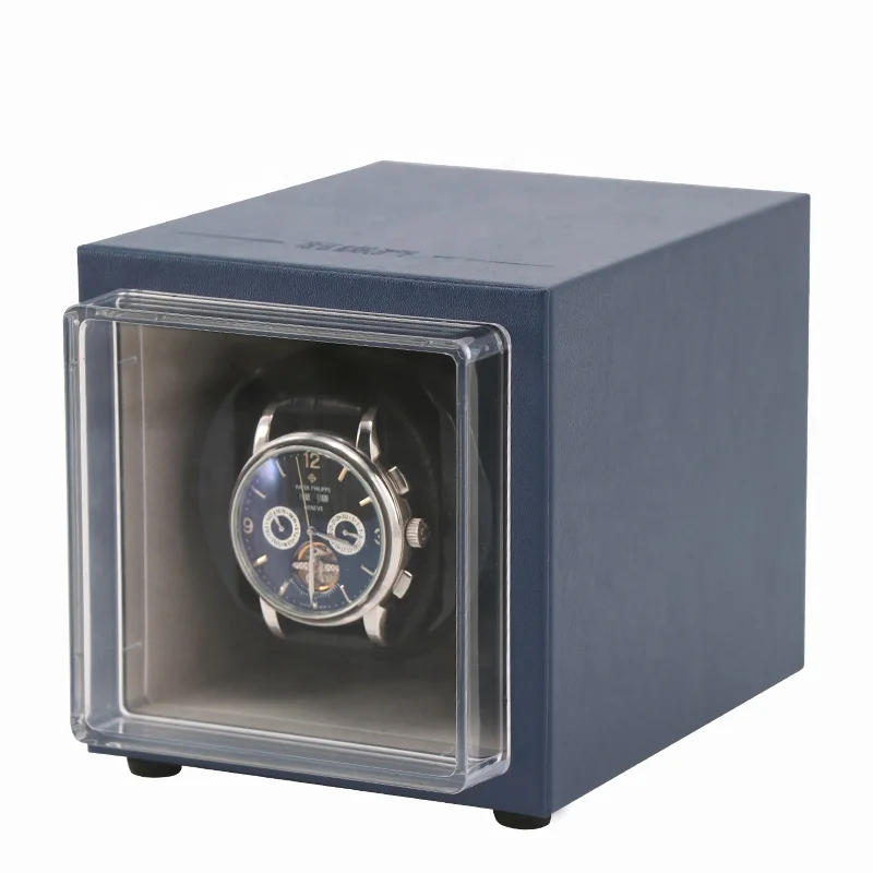 

2022 Driklux Custom Logo Leather 1 Single Watch Winder Watch Box With Japanese Motor Orbit Watch Winder