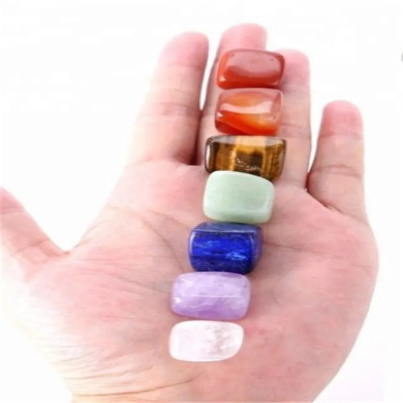 

Hot sales natural 7 chakra gemstones tumbled stone reiki crystals healing stones for meditation gifts