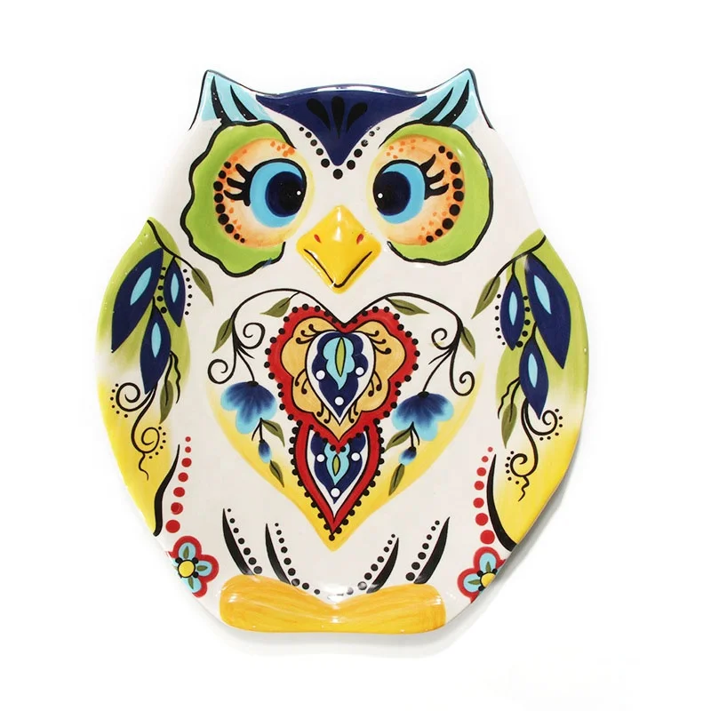 

Cartoon ceramic children's tableware owl dinner plate fruit plate