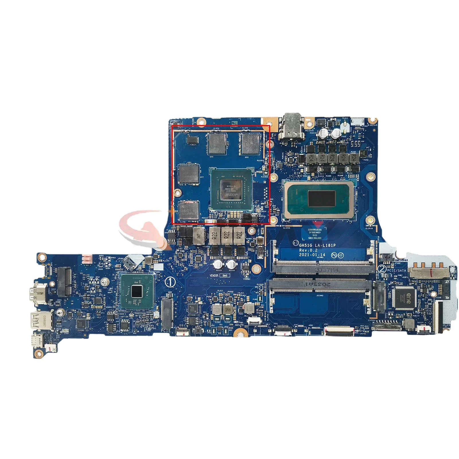 

Gh51g LA-L181P Motherboard.For ACER Nitro 5 AN517-54 Laptop Motherboard.With I5-11400H or i7 11800H CPU.RTX3050 4GB GPU