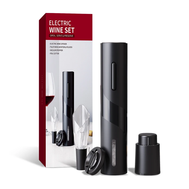 

2021 New Arrival High Quality Wine Bottle Opener Corkscrew Kit With Wine Stopper
