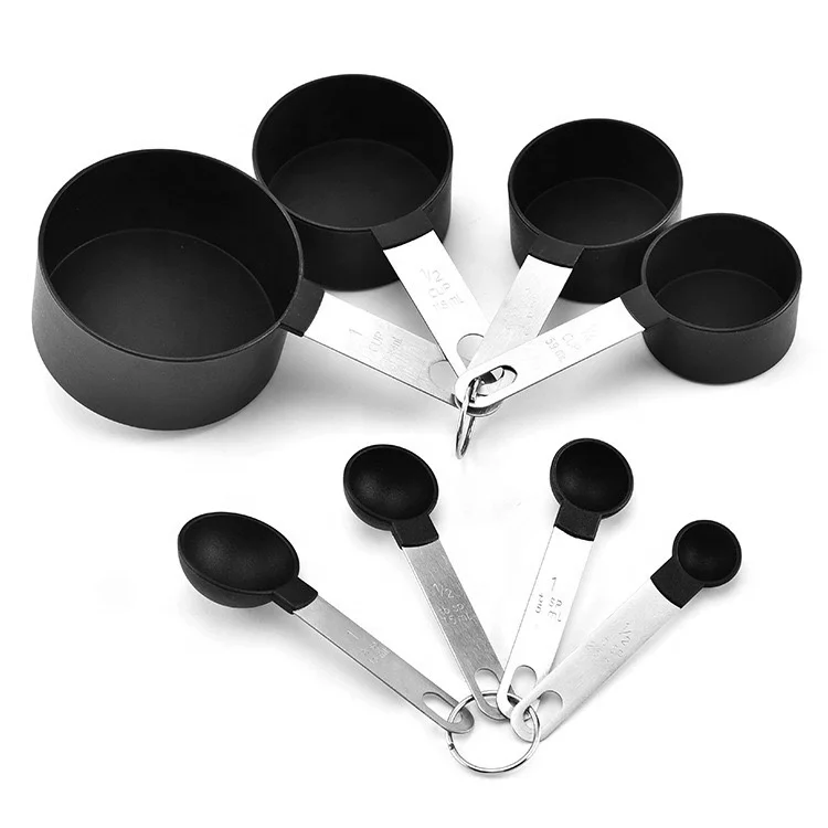 

8pcs stainless steel with plastic head measuring cup and spoon, Customized color