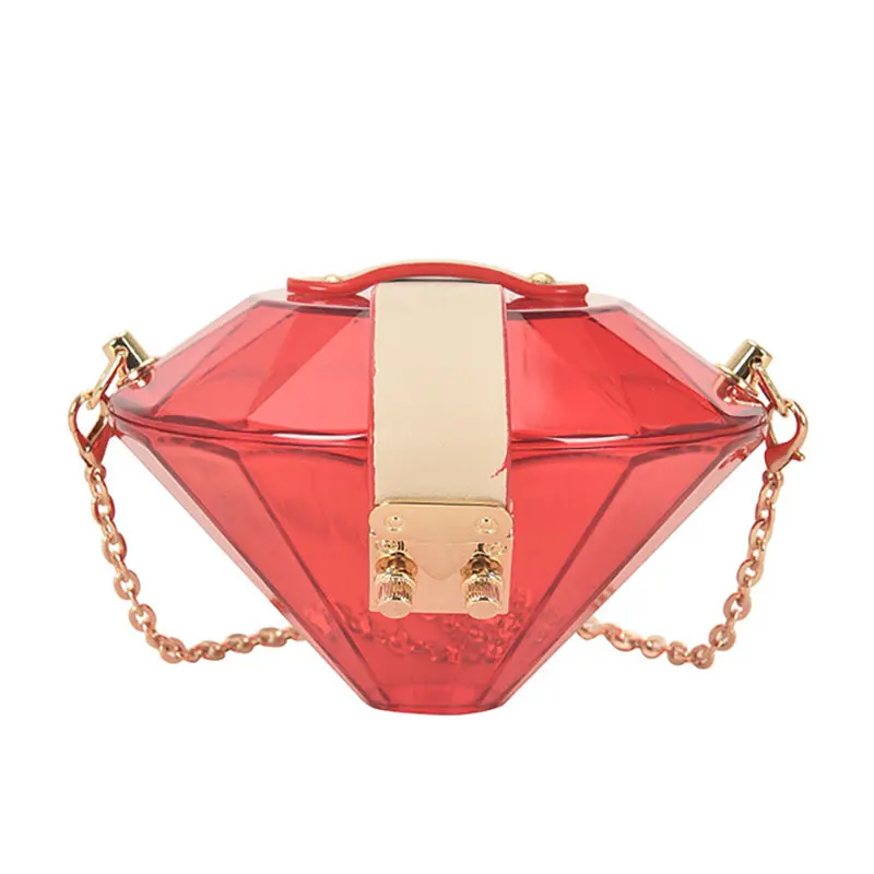 

2021 Diamonds Brand Design Women Evening Bags Lock Chain Shoulder Handbags With Chain Shoulder Day Clutch Purse, 3 colors