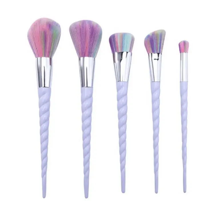 

10 pcs Vegan Plastic Handle Private Label Synthetic Hair White Designer-Makeup-Brush-Sets, Black handle
