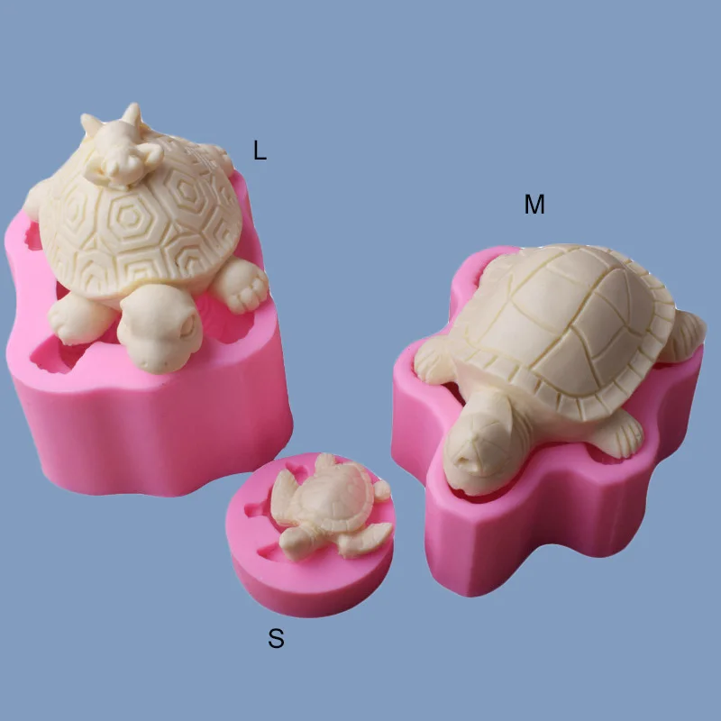 

3 types ultra-light clay epoxy mold tortoise sea turtle fondant silicone mold mousse cake diy baking tools, As picture