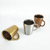 

Wholesale Custom logo 14oz Food grade Metal coffee cup 304 copper/silver double layer Stainless Steel coffee mug