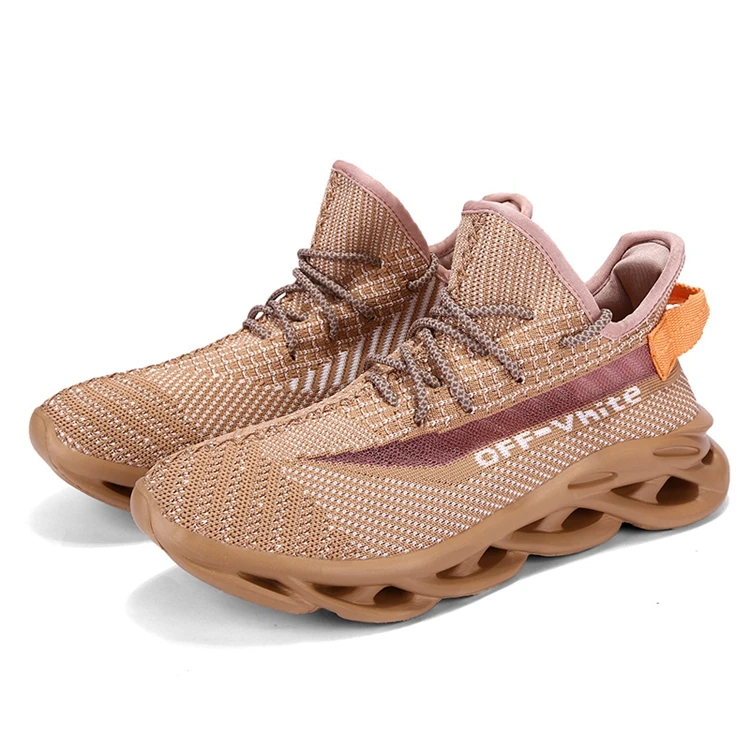 

Online Sale Cheap Good Quality Fly Weaving Mens Fashion Running Custom Sport Shoes, White, gray, orange