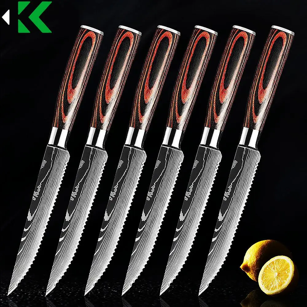 

Drop shipping wood handle kitchen home utensil steak knives set