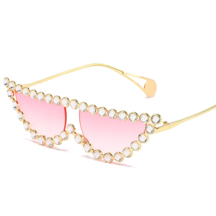 

2019 Top Product Custom Fashion Trendy Women Diamond Designer Rhinestone Lady Shades Sunglasses Sun Glasses 2020