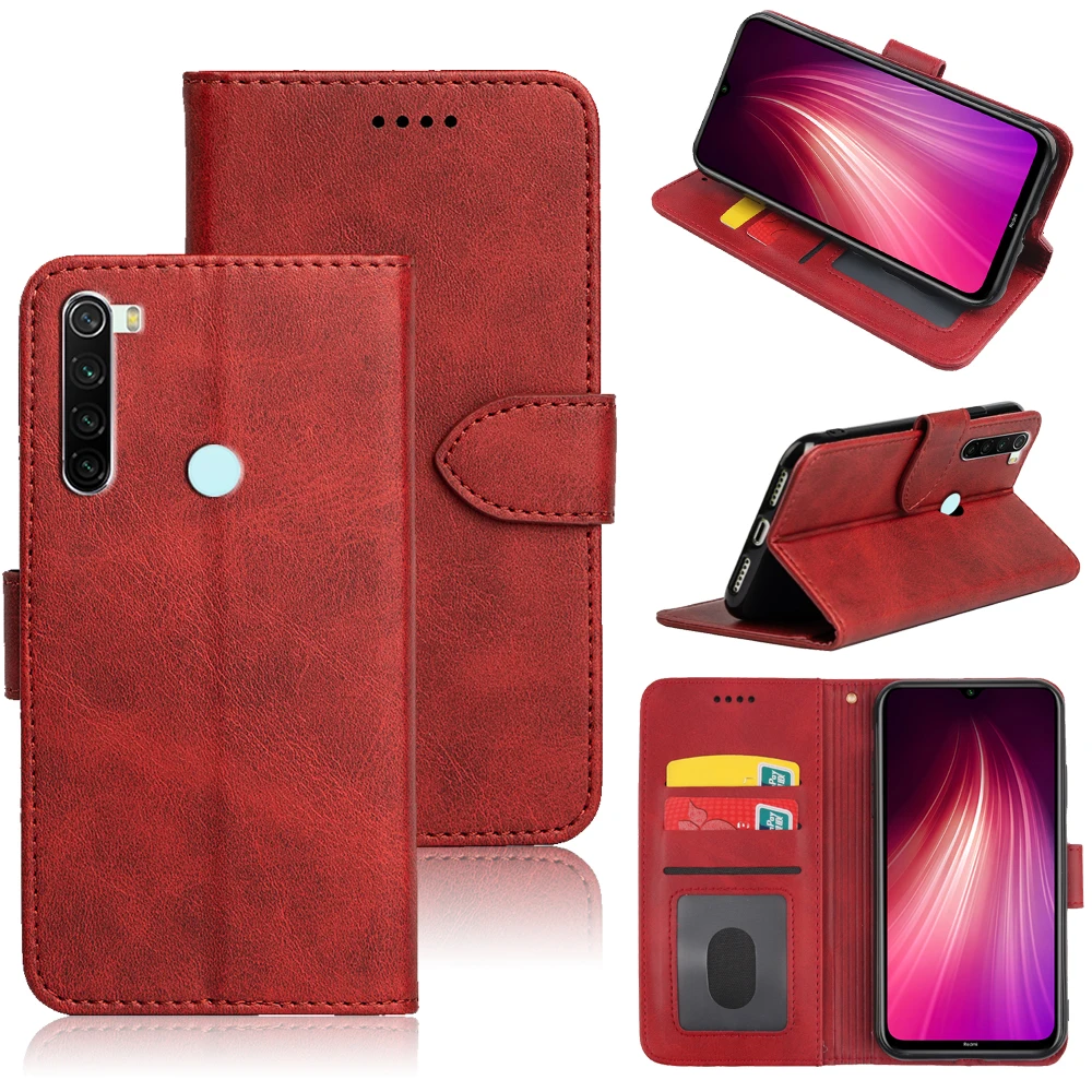 MKS For Xiaomi Redmi Note 8  Case Soft Silicone Back Flip Leather Wallet Cover with ID card slot