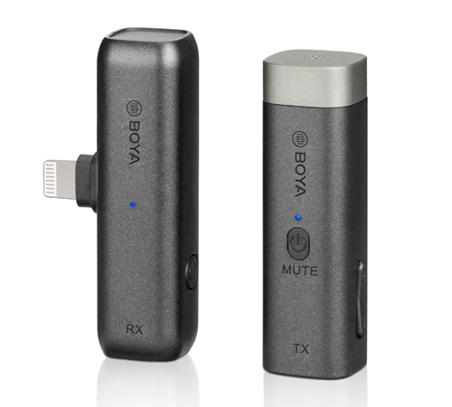 

BOYA BY-WM3D 2.4GHz Wireless Microphone with IOS Adapter 3.5mm TRS TRRS Adapter Charging case for video recording vlog