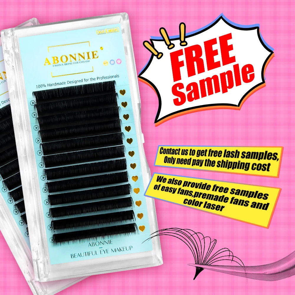 

Abonnie 0.01 0.02 03mm 6mm 25mm Lashes Dark Matte Black Cashmere Lash Extensions Volume Lash Trays