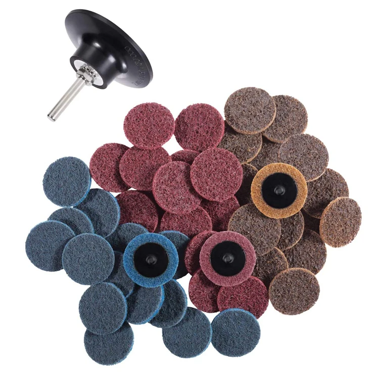

SATC 46PCS 2 Inch Fine Medium Coarse Surface Conditioning Sanding Disc Quick Change Discs with 1/4'' Holder, Yellow red blue