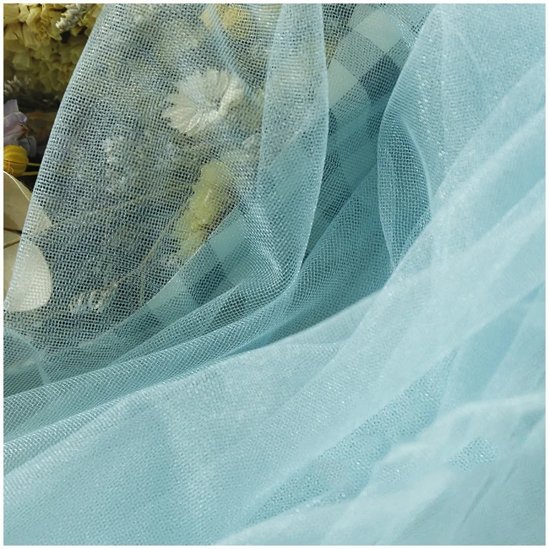 
Factory Direct Soft Hand Feeling Flash Swiss Mesh 100 Polyester Tutu Skirt Wedding Voile Tulle Fabric 