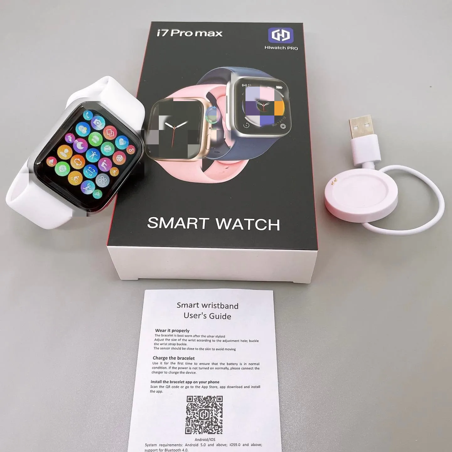 

2022 Smartwatch Hot Sale New Relojes I7 Pro Max smart watches i7 Plus HW22 T500 I7 Pro Max Series 6 7 Sport Smart watch, Black white pink blue red