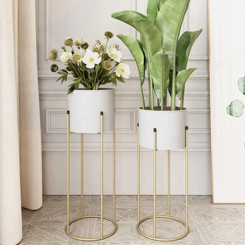 

Nordic Style Metal Gold Flower Display Rack Flower Stand Decoration Metal Plant Stand Black White Blue Plastic Flower Pot, Customized color