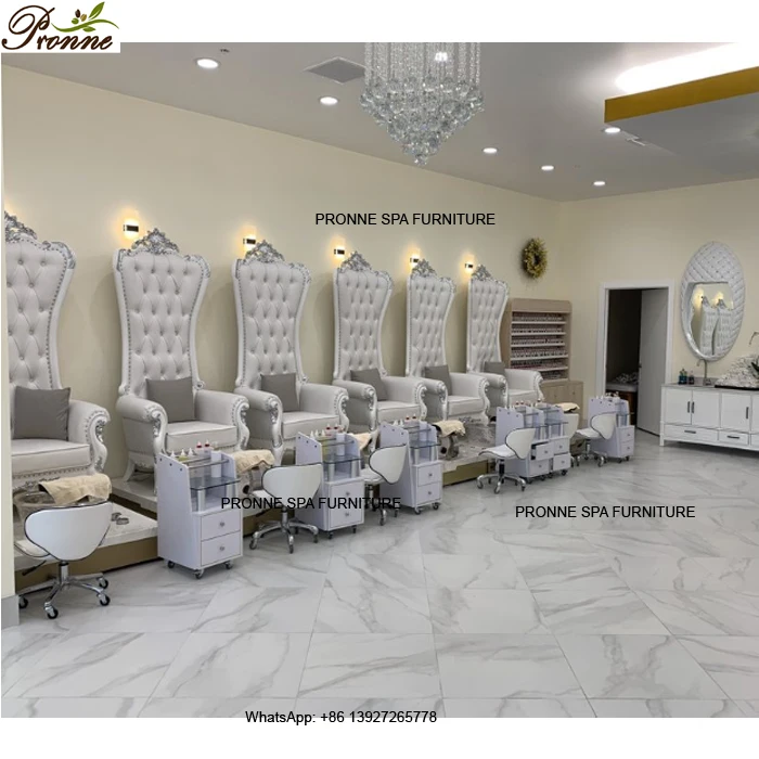 

Queen Style Nail Furniture Supply Nail Bar Manicure Table Pedicure Chair Package, Optional