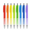 Slim stick retractable plastic ballpoint pen with line pattern 0.5mm gel ink refill for promotional