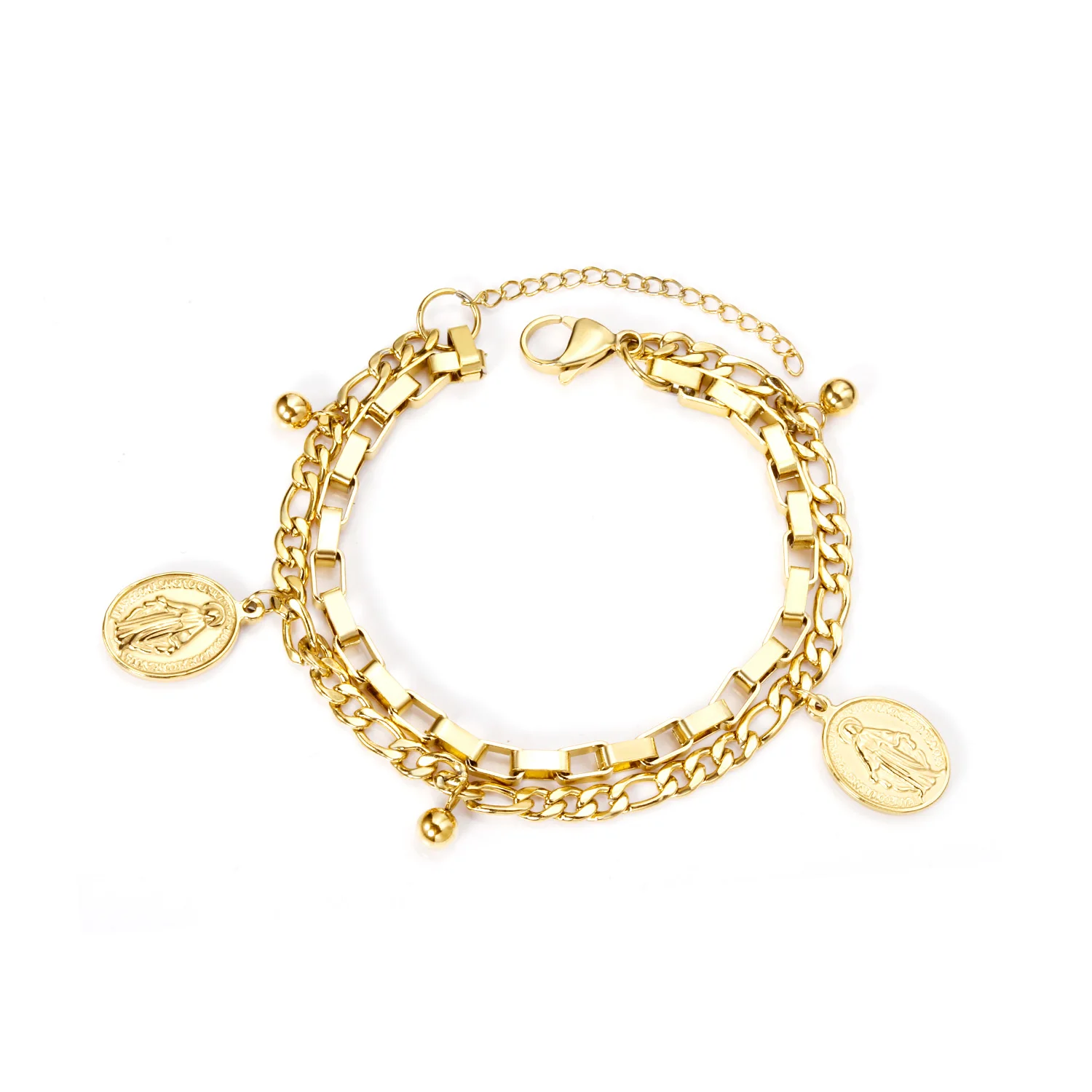 

2021 Wholesale Fashion 18k Gold Stainless Steel Religion Bracelet Bangle Chain Bracelet