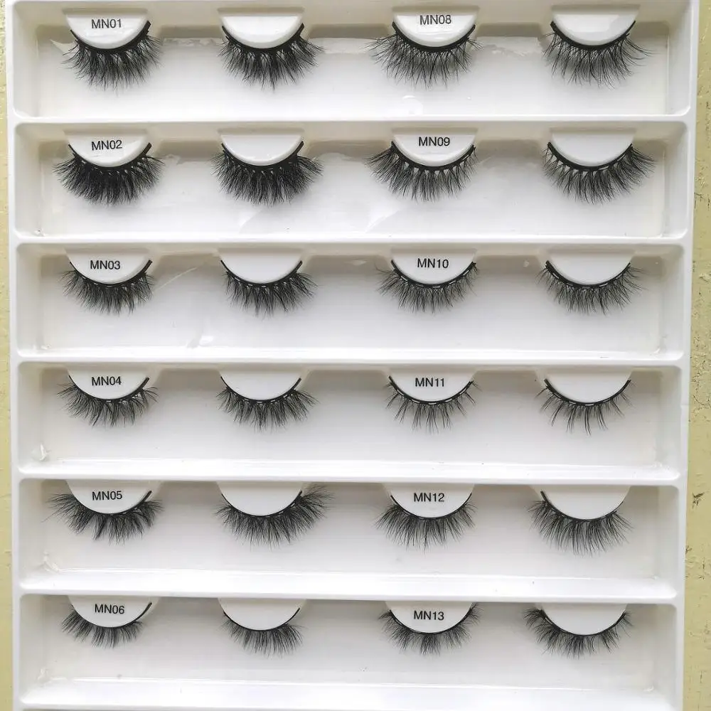 

Wholesale premium 100% handmade 3d mink magnetic eyelashes private logo magnetic lashes, Black