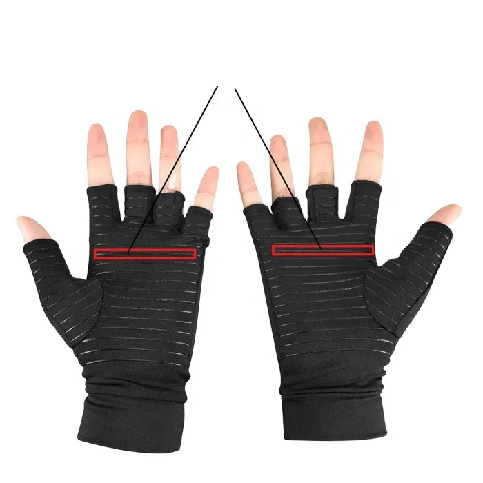 

Half Finger Sports Fit Rheumatoid Osteoarthritis Carpal Tunnel Guantes Artritis Copper Arthritis Compression Gloves