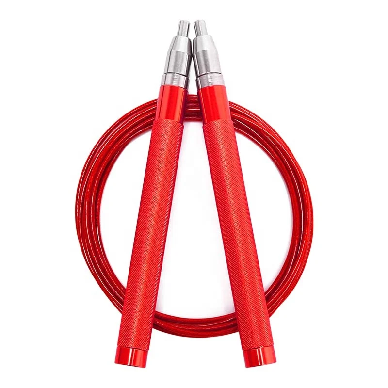 

New OEM Fitness Custom Logo Durable Bearing Self Locking Metal Aluminum Adjustable Fast Speed Power Skipping Jumping Rope, Blue,red,yellow and custom color