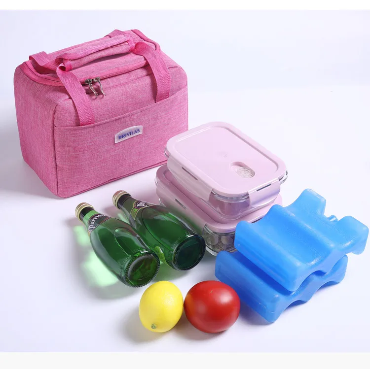 

Wholesale 4 colors can choose tote handle portable unisex thermal bag for lunch, As same as picture